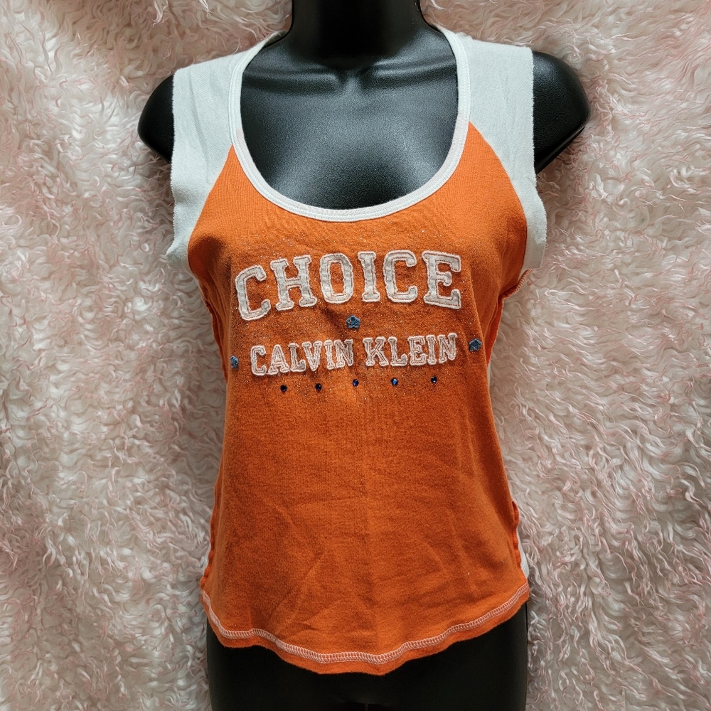 Calvin Klein choice sz S orange white